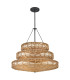 Ophelia 13 Light Cylindrical Pendant Ceiling Light Black Camel-4