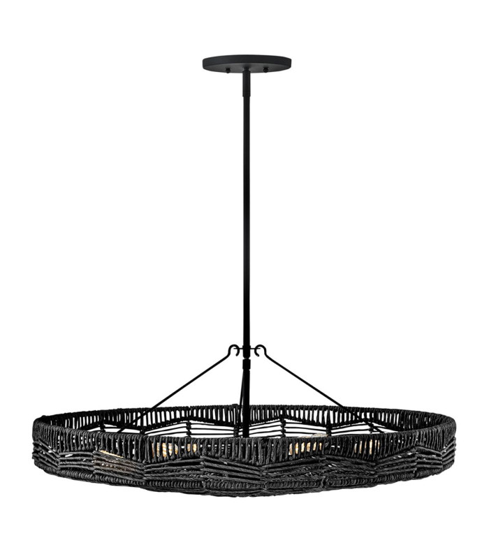 Ophelia 6 Light Cylindrical Pendant Ceiling Light Black-4
