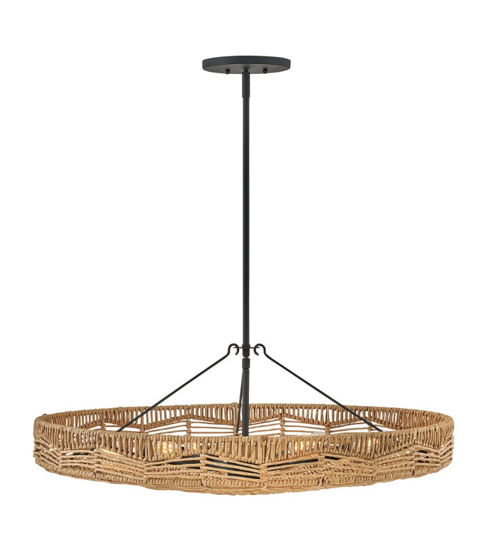 Ophelia 6 Light Cylindrical Pendant Ceiling Light Black Camel-3