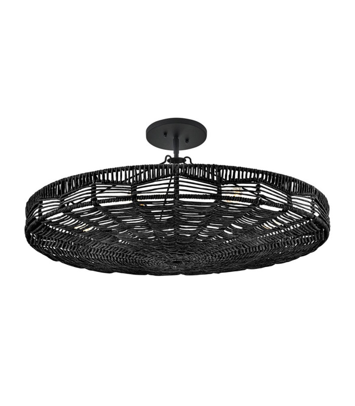 Ophelia 6 Light Cylindrical Pendant Ceiling Light Black-7
