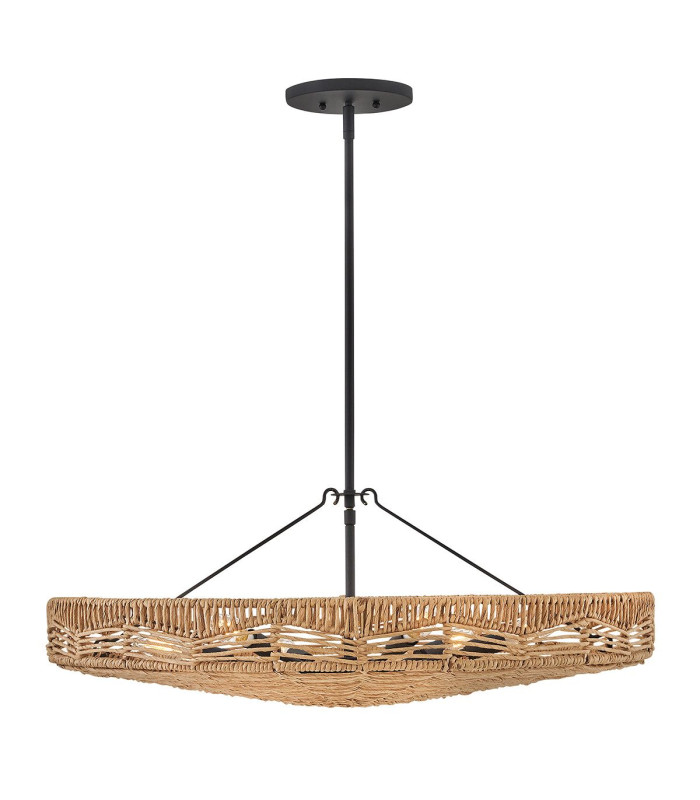 Ophelia 6 Light Cylindrical Pendant Ceiling Light Black Camel-5