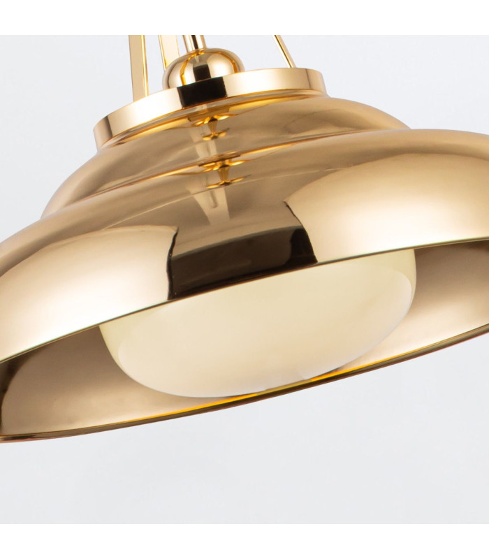 Palmetto Dome Pendant Ceiling Light Polished Brass-3