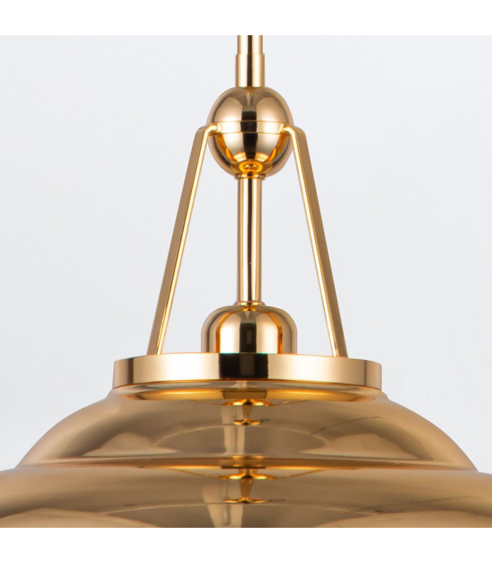 Palmetto Dome Pendant Ceiling Light Polished Brass-4
