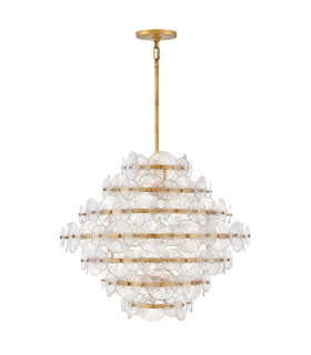 Rene 16 Light Pendant Ceiling Light Distressed Brass-1