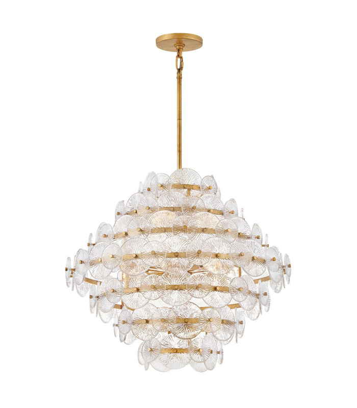 Rene 16 Light Pendant Ceiling Light Distressed Brass-3