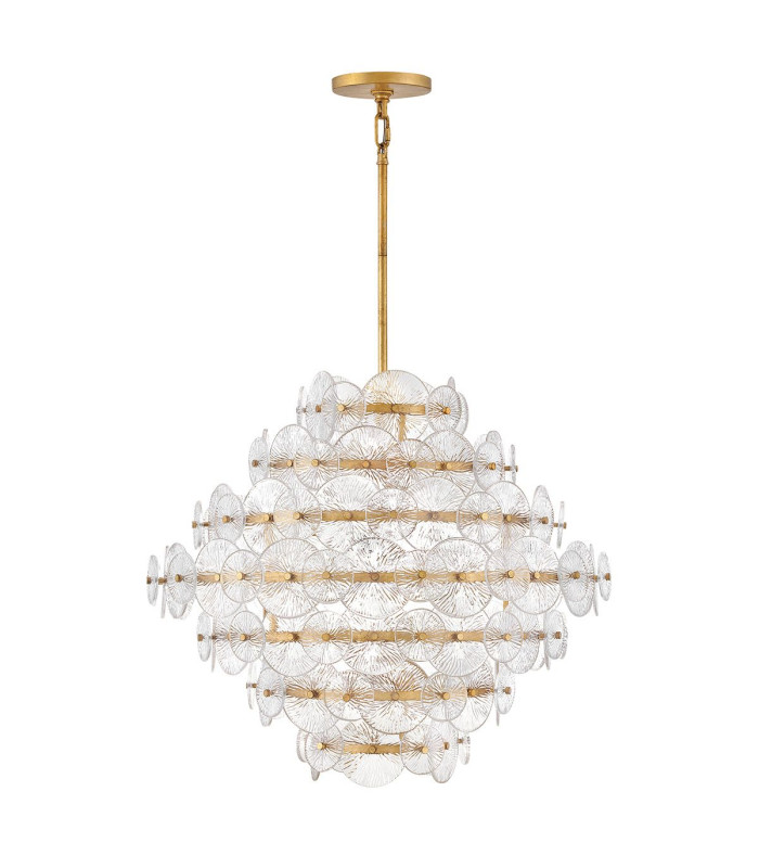Rene 16 Light Pendant Ceiling Light Distressed Brass-4