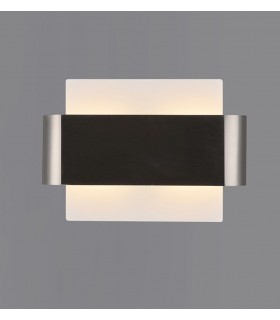Flush Wall Light, 2 Light G9, White Base with Satin Nickel Centre Band - 2