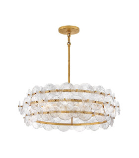 Rene 6 Light Pendant Ceiling Light Distressed Brass-1