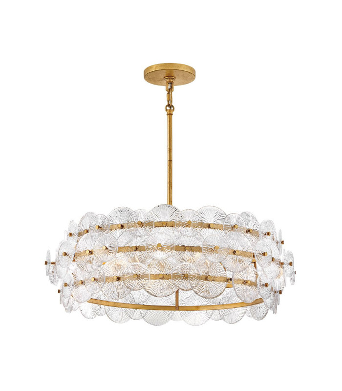 Rene 6 Light Pendant Ceiling Light Distressed Brass-1