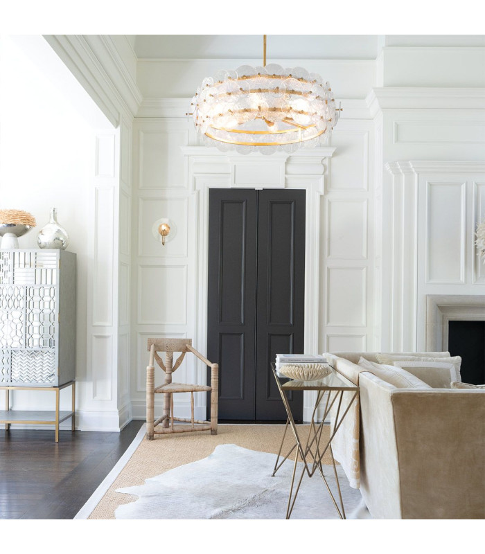 Rene 6 Light Pendant Ceiling Light Distressed Brass-4