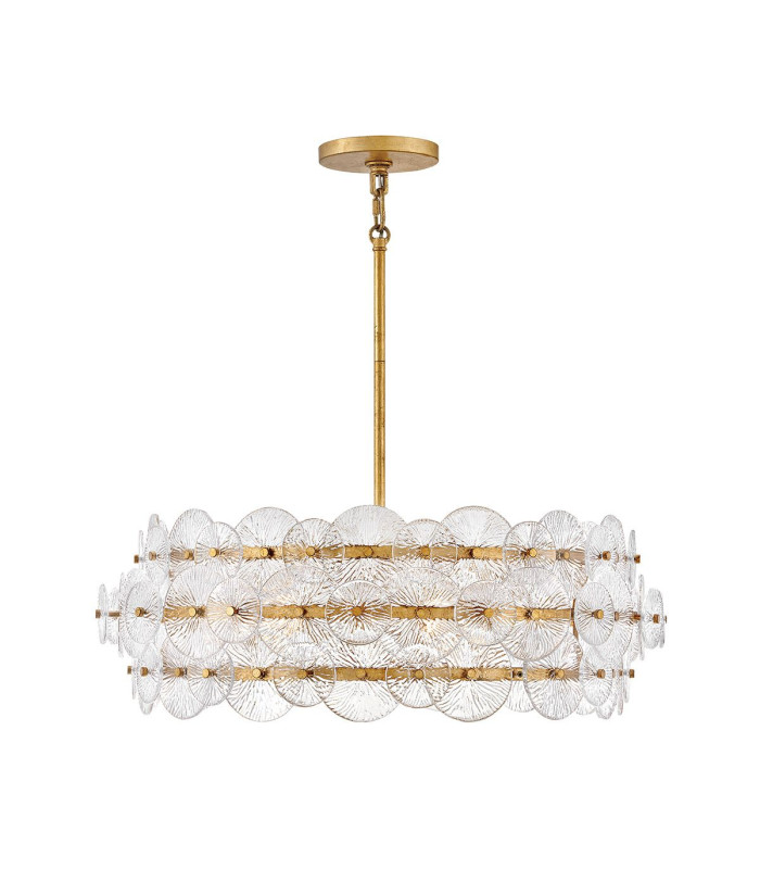 Rene 6 Light Pendant Ceiling Light Distressed Brass-5