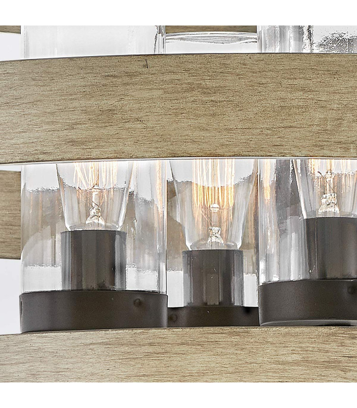 Riverwood 4 Light Cylindrical Pendant Ceiling Light Warm Bronze with Warm Ash accents IP44-3