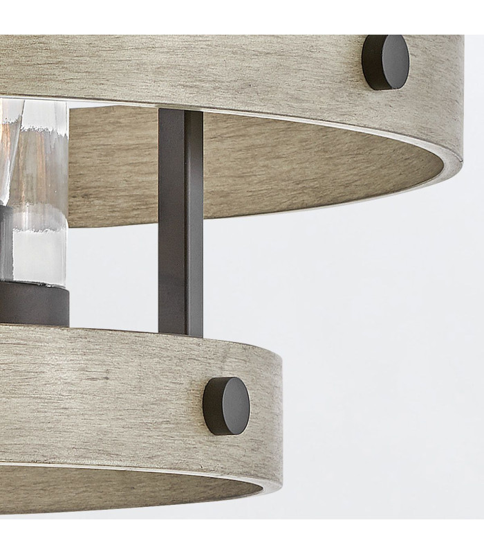 Riverwood 4 Light Cylindrical Pendant Ceiling Light Warm Bronze with Warm Ash accents IP44-6