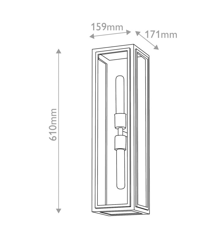 Shaw Large Outdoor Wall Lantern Black with Burnished Bronze accents IP44-3
