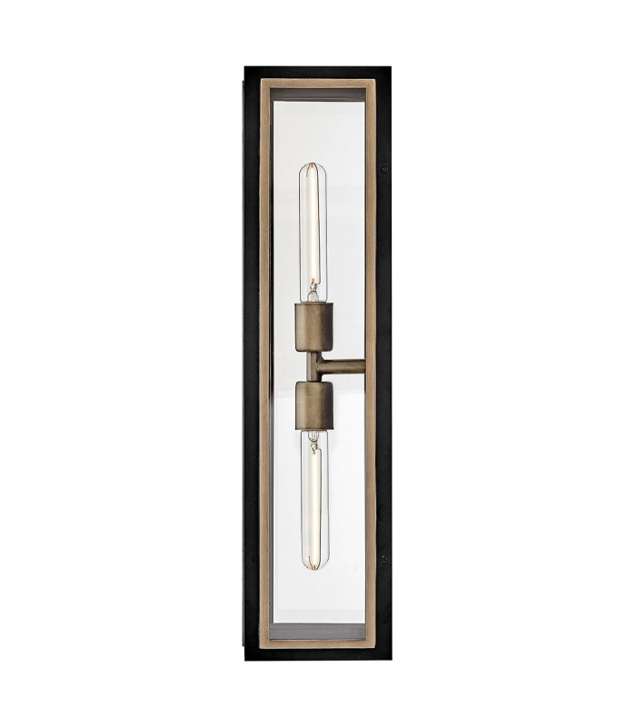 Shaw Large Outdoor Wall Lantern Black with Burnished Bronze accents IP44-6