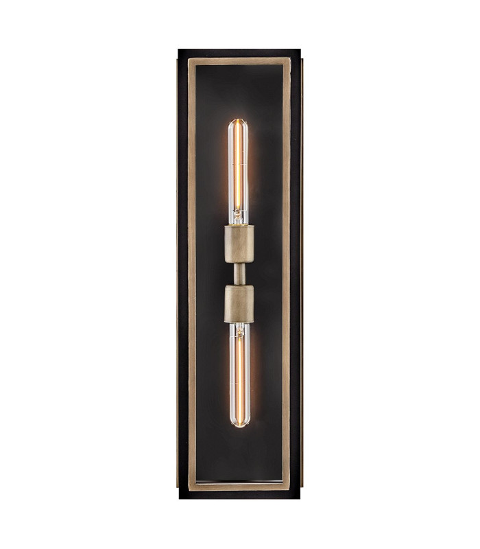 Shaw Large Outdoor Wall Lantern Black with Burnished Bronze accents IP44-7