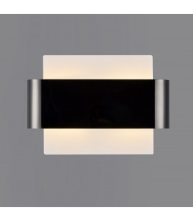 Flush Wall Light, 2 Light G9, White Base with Black Chrome Centre Band - 2