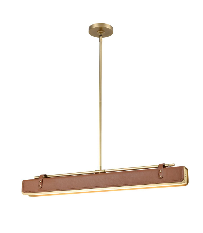 Valise Bar Pendant Ceiling Light Vintage Brass Cognac Leather-1