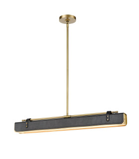 Valise Bar Pendant Ceiling Light Vintage Brass Tuxedo Leather-1
