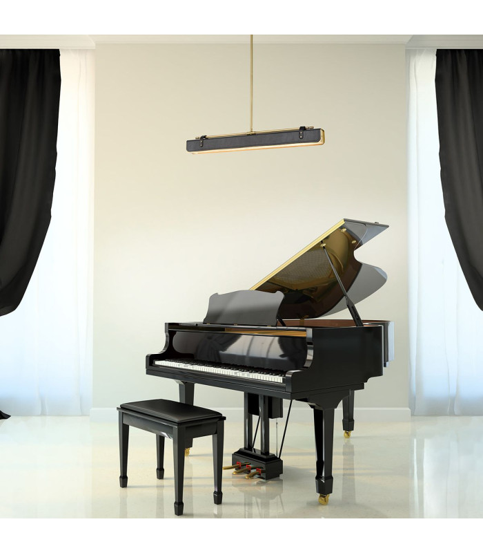 Valise Bar Pendant Ceiling Light Vintage Brass Tuxedo Leather-2