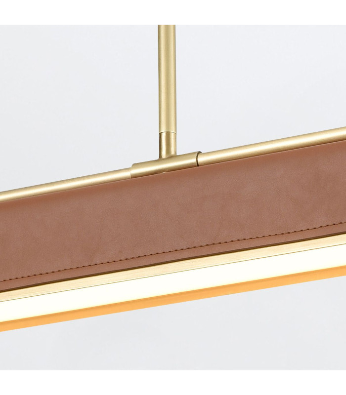 Valise Bar Pendant Ceiling Light Vintage Brass Cognac Leather-4