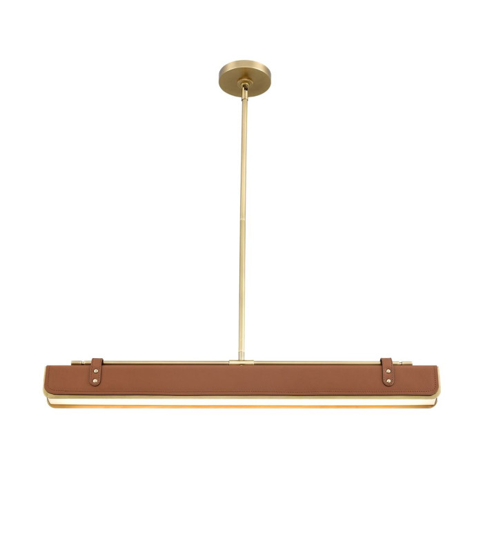 Valise Bar Pendant Ceiling Light Vintage Brass Cognac Leather-7