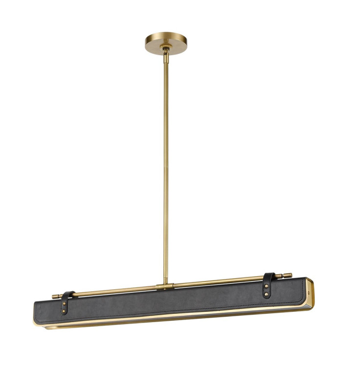Valise Bar Pendant Ceiling Light Vintage Brass Tuxedo Leather-11