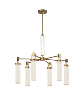 Wynwood 6 Light Multi Arm Pendant Ceiling Light Vintage Brass-1