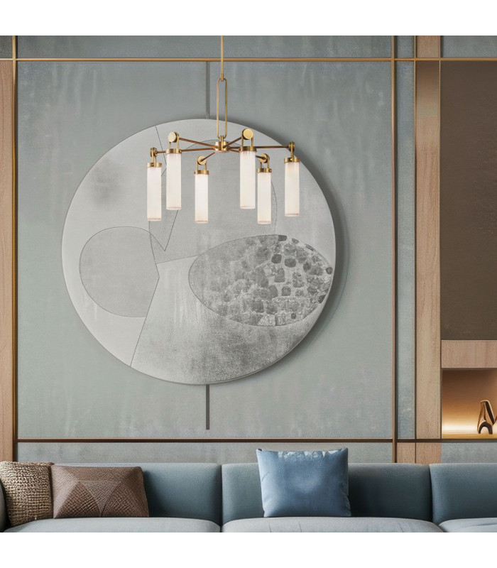 Wynwood 6 Light Multi Arm Pendant Ceiling Light Vintage Brass-2