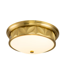 Epsilon Decorative Flush Ceiling Light Aged Brass IP44-1