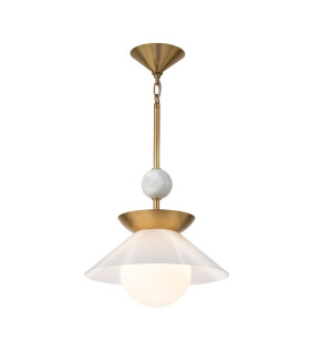 Saucer Dome Pendant Ceiling Light Aged Brass-1