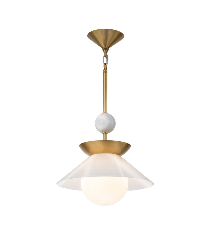 Saucer Dome Pendant Ceiling Light Aged Brass-1