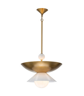 Saucer 4 Light Dome Pendant Ceiling Light Aged Brass-1