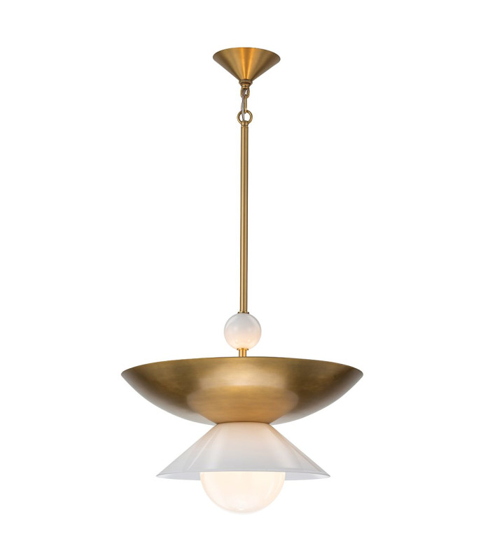 Saucer 4 Light Dome Pendant Ceiling Light Aged Brass-1