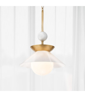 Saucer Dome Pendant Ceiling Light Aged Brass-2