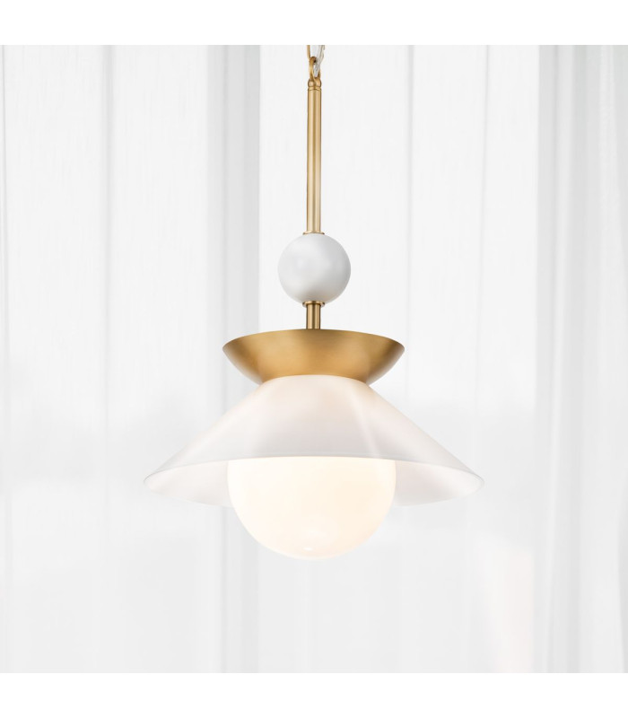 Saucer Dome Pendant Ceiling Light Aged Brass-2