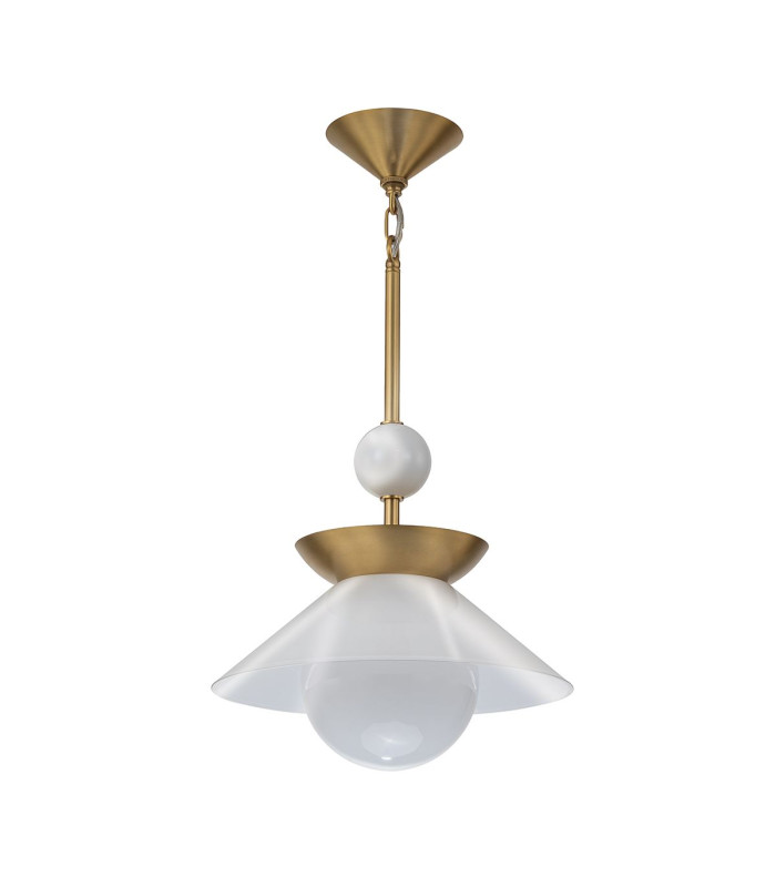 Saucer Dome Pendant Ceiling Light Aged Brass-4