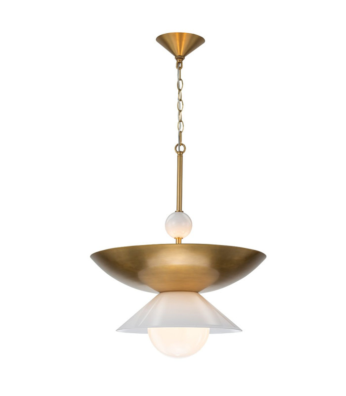 Saucer 4 Light Dome Pendant Ceiling Light Aged Brass-5