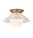 Saucer Bowl Semi Flush Ceiling Light Aged Brass-1