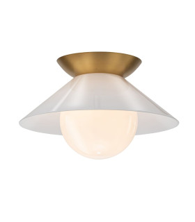 Saucer Bowl Semi Flush Ceiling Light Aged Brass-1