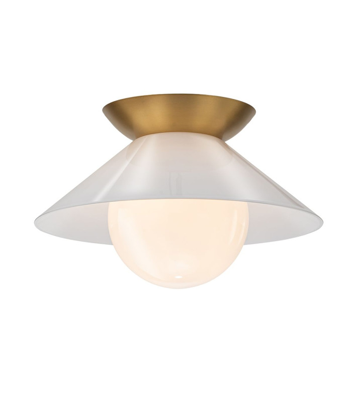 Saucer Bowl Semi Flush Ceiling Light Aged Brass-1
