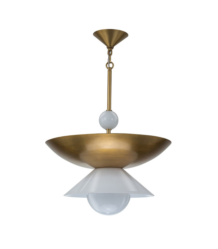 Saucer 4 Light Dome Pendant Ceiling Light Aged Brass-6