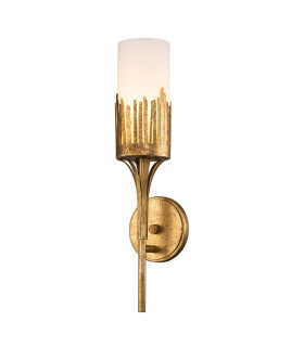 Sawgrass Candle Wall Lamp Gold Leaf with Antique Glaze IP44-1