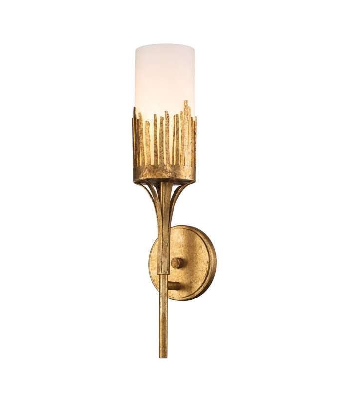 Sawgrass Candle Wall Lamp Gold Leaf with Antique Glaze IP44-1