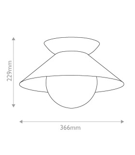 Saucer Bowl Semi Flush Ceiling Light Aged Brass-2