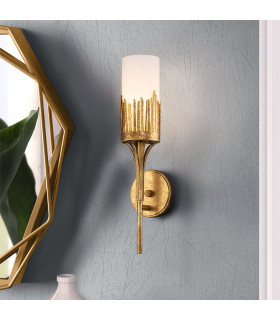 Sawgrass Candle Wall Lamp Gold Leaf with Antique Glaze IP44-2
