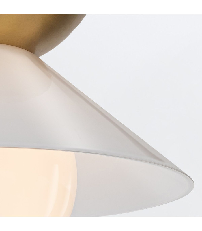 Saucer Bowl Semi Flush Ceiling Light Aged Brass-5