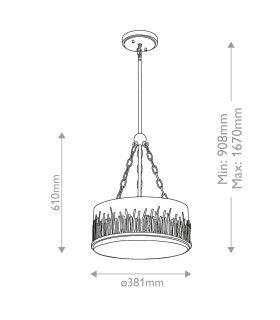 Sawgrass 38cm Cylindrical Pendant Ceiling Light Gold Leaf with Antique Glaze-2