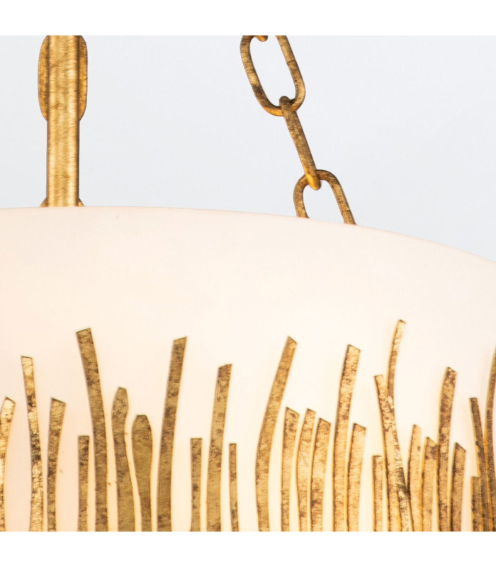 Sawgrass 38cm Cylindrical Pendant Ceiling Light Gold Leaf with Antique Glaze-3