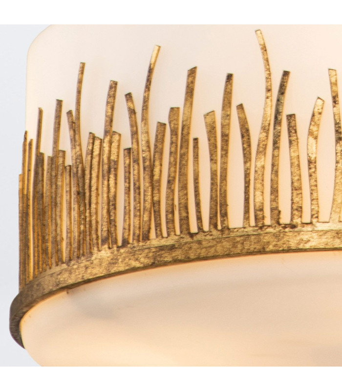 Sawgrass 38cm Cylindrical Pendant Ceiling Light Gold Leaf with Antique Glaze-4